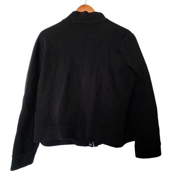 Ralph Lauren Moto Jacket Black Cotton L Large Zipper - Picture 11 of 11